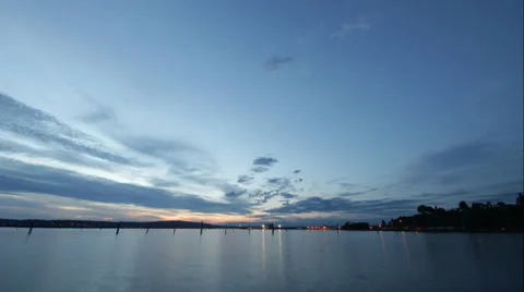 Marina Reverse Sunset Stock Footage 33303089