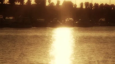 Marina Row Sunset Stock Footage 944503