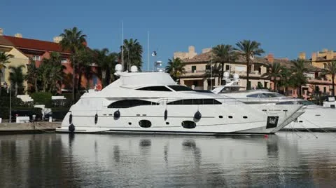 Marina in Sotogrande, Spain Stockbeeldmateriaal 12588043