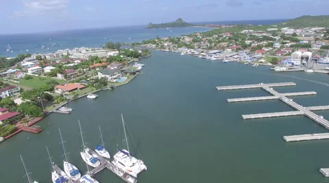 Marina in St Lucia Stock Footage 61860442