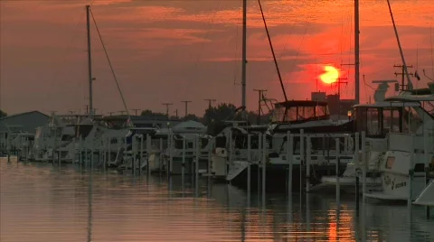 Marina sunset Stock Footage 645959