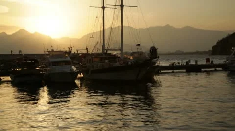 Marina Sunset Stock Footage 10736707