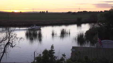 Marina at sunset Stock Footage 82138526