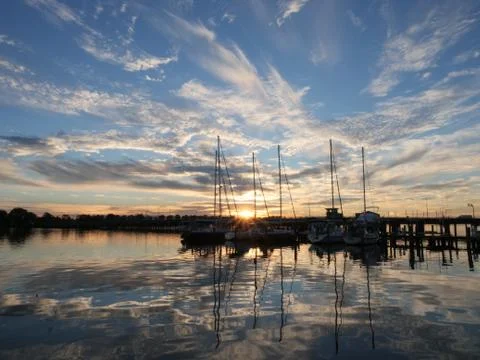 Marina sunset Stock Photos