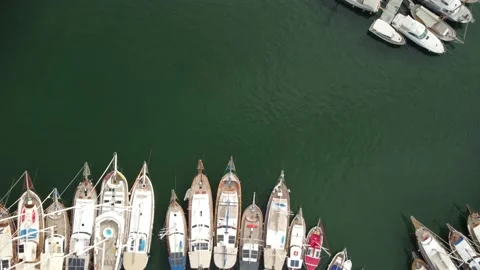 Marina Turn Left Side 360 Degree full of Sailboats Stock Footage 164140400