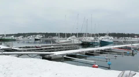 Marina waiting for next summer Stock Footage 20434963