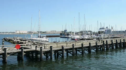 The marina of Warnemuende. 스톡 동영상 35989656