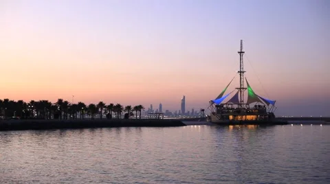 Marina Waves Pavilion in Kuwait Stock Footage 45508409