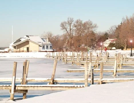 Marina in winter Stock Photos