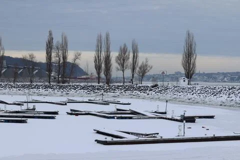 A marina in winter Stock Photos