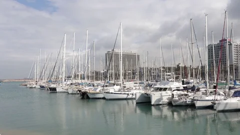 Marina yachts 8 Stock Footage 128181706