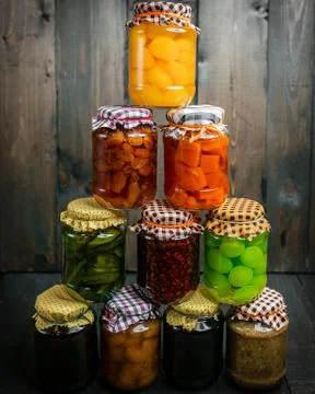 Marinaded vegetables on the table Stock Photos