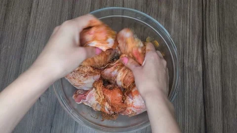 Marinate Chicken For Frying  Stock Footage 166637878