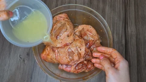  Marinate Chicken For Frying  Stockbeeldmateriaal 166637969