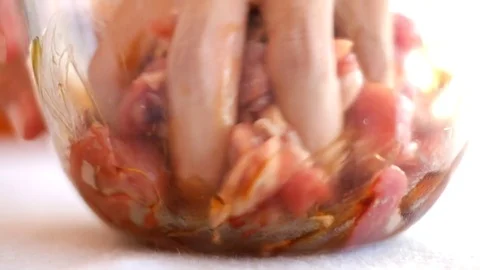 Marinate Pork Stock Footage 73422801
