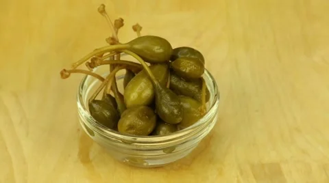 Marinated capers on a branch Stock Footage 44697041