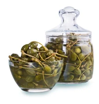 Marinated capers Stock Photos