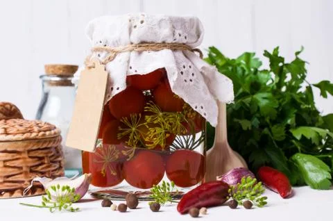 Marinated cherry tomatoes Foto stock
