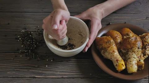 Marinated Chicken With Spices Stock Footage 64516947