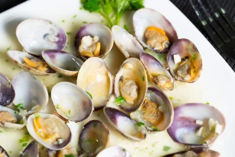 Marinated clams Foto stock