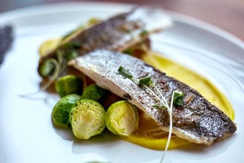 Marinated fried herring fillets. Stock Photos