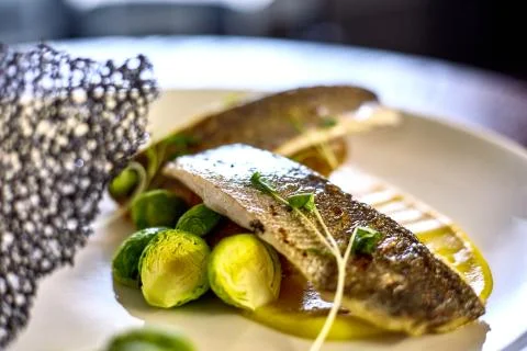  Marinated fried herring fillets. Stock Photos
