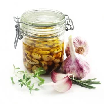 Marinated Garlic Stock Photos