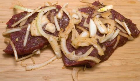 Marinated meat. Stock Photos