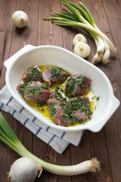 Marinated meat Stock Photos