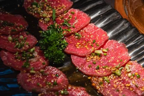 Marinated meat Stock Photos