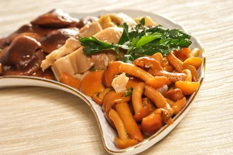 Marinated mushroom set Stock Photos