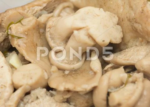 Marinated mushrooms. macro Stock Photos