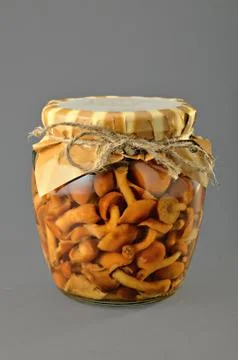 Marinated mushrooms Stock Photos