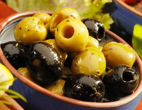 Marinated olives Stock Photos