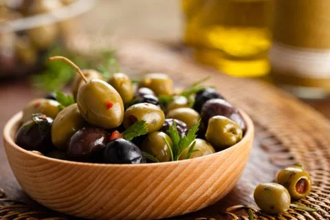 Marinated olives. Stock Photos