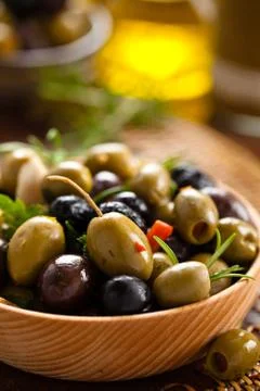 Marinated olives. Stock Photos