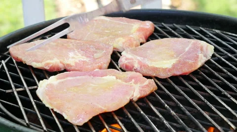 Marinated Pork Chops On Grill 動画素材 51828383
