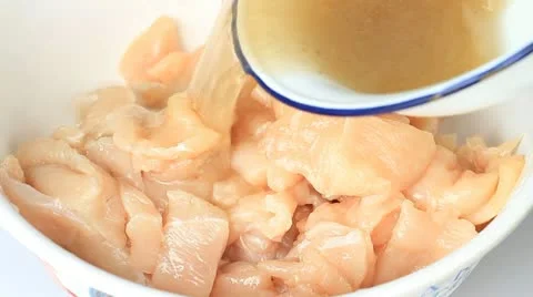 Marinated pork. Stock Footage 11959564