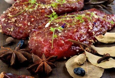 Marinated Raw Beef Stock Photos