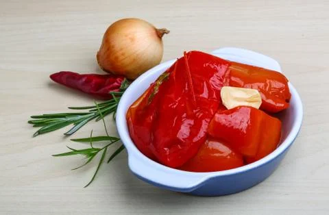 Marinated red pepper Stock Photos