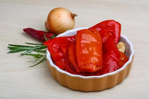 Marinated red pepper Stock Photos