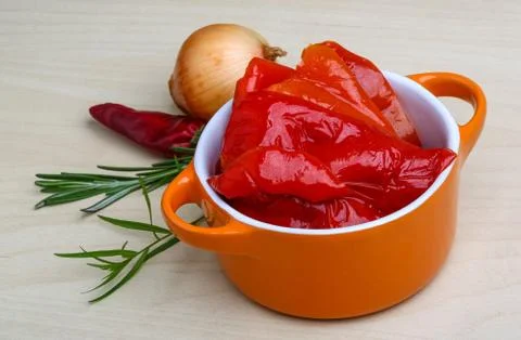 Marinated red pepper Stock Photos