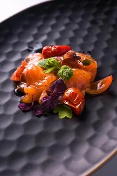 Marinated salmon Stock Photos