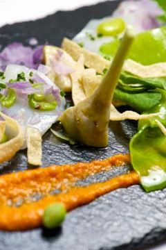 Marinated scallops. Foto stock