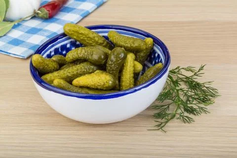 Marinated small cucumber Stock Photos