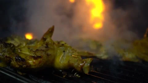 Marinating chicken in slow motion Stock Footage 142881591