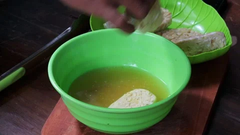 Marinating tempeh Stock Footage 342790083