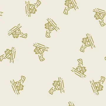 Marine accident line seamless pattern Stock Illustration