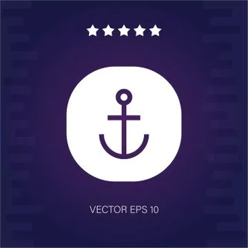 Marine anchor vector icon Stock Illustration
