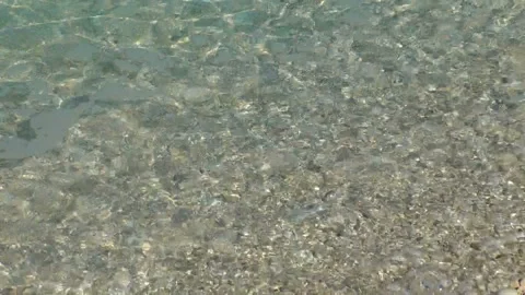 Marine background with a wave on the pebble bottom. Stock Footage 155068651